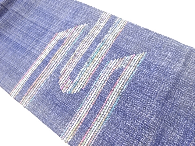 JAPANESE NAGOYA OBI / WOVEN ABSTRACT WAVY STRIPE